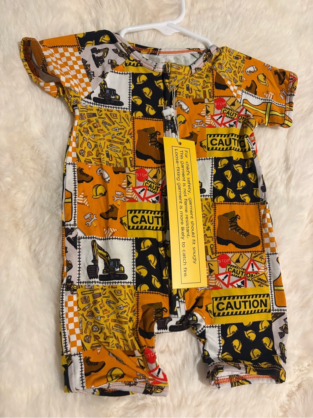 Bamboo Construction Patchwork Short Sleeve One-Piece for Kids - Orange
